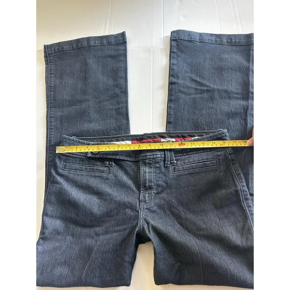 2000s Low Rise Flared Jeans Button Y2K Grunge Office Siren Parisian Twee Preppy - Picture 6 of 10